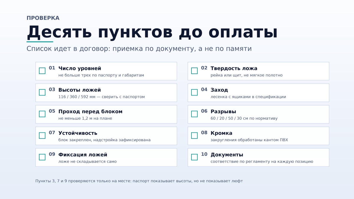 Чек-лист перед оплатой